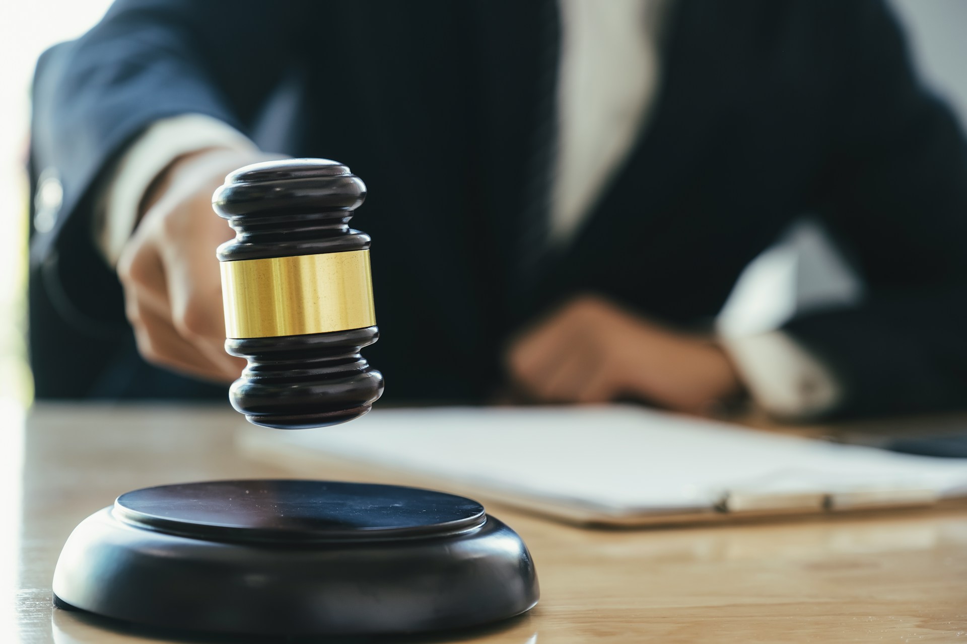 Judge using a gavel